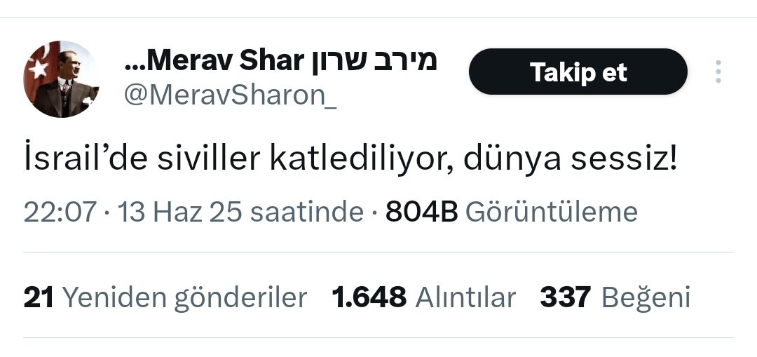 Atatürk profil resmi yapılan hesaplar bu gece İsrail destekçiliği yapıyor... 

Bu bildiğiniz FETÖ işi işte.