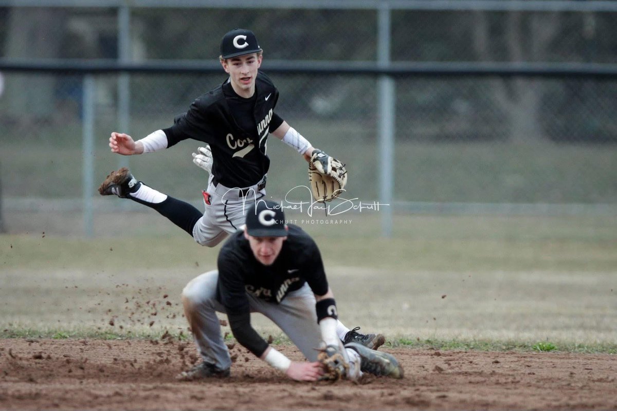 Ethan Hollister and Zach Sawyer in 2018 <a href="/CorunnaBaseball/">Corunna Baseball</a> 

📸 Mike Schutt Photography