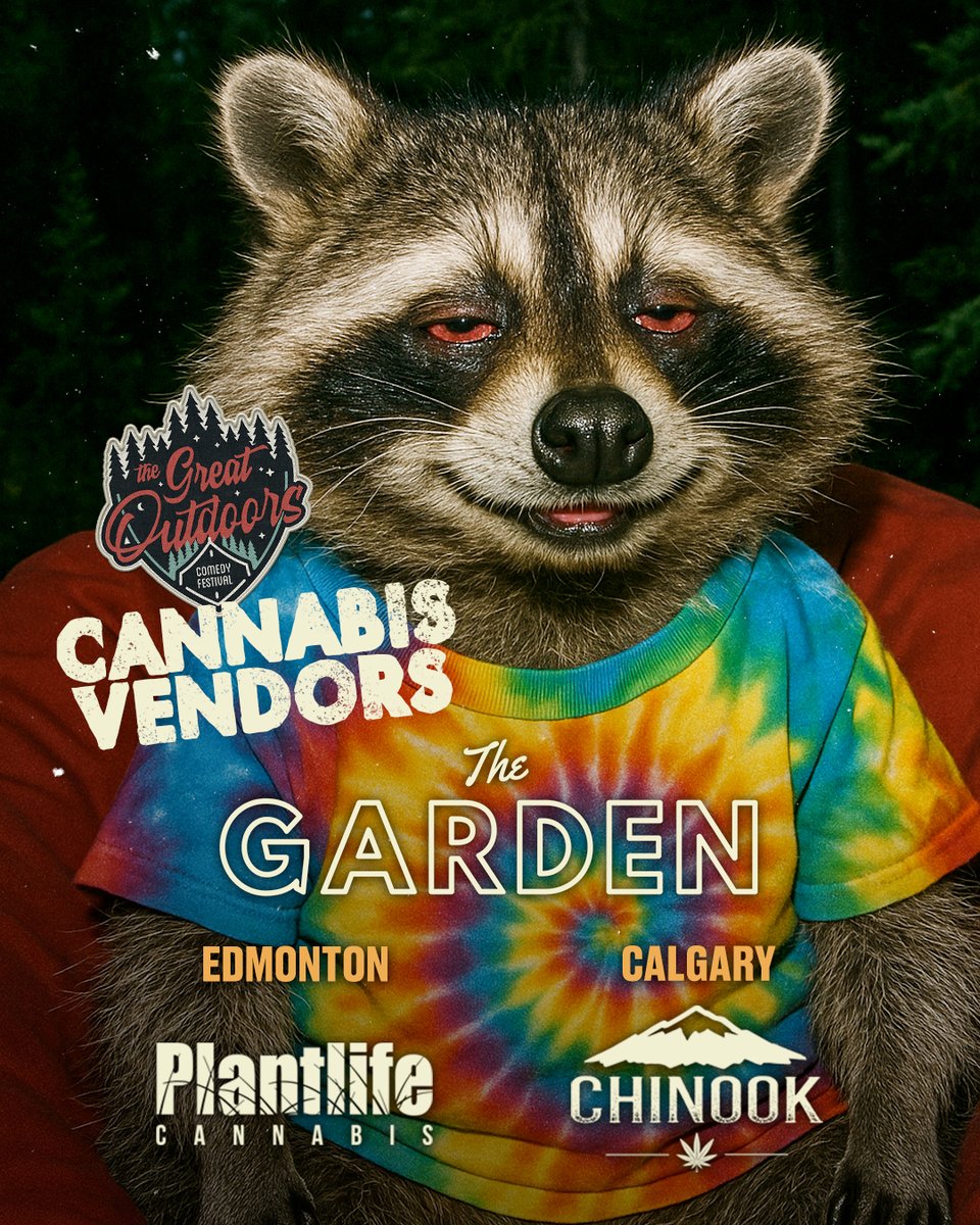 🌿 Edmonton and Calgary exclusive! Step into The Garden at the Great Outdoors Comedy Festival — your spot to purchase + enjoy cannabis from our friends Plantlife Cannabis and Chinook Cannabis ✨