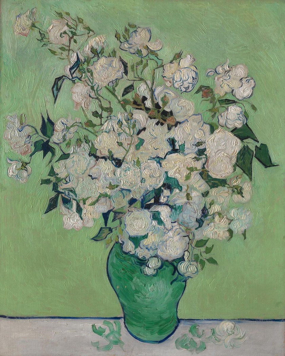Vincent loved flowers! 🌻 Inspired by bouquets from Theo, he painted over 200 vibrant works, experimenting with bold colors &amp; techniques. Check out ‘Roses’ (1890) The Met Museum. What’s your fave Van Gogh flower painting? #VanGoghArt #FlowerPower