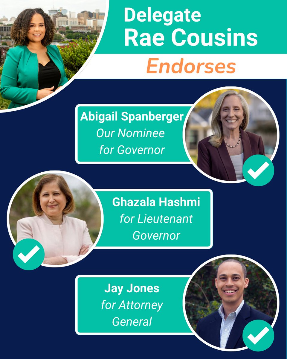 Make your voice heard in Virginia’s primary election this Tuesday, June 17th! 

I am proud to cast my vote for <a href="/SenatorHashmi/">Senator Hashmi</a> for Lt Governor and <a href="/jonesjay/">Jay Jones</a> for Attorney General, who I know will stand up for all Virginians.
