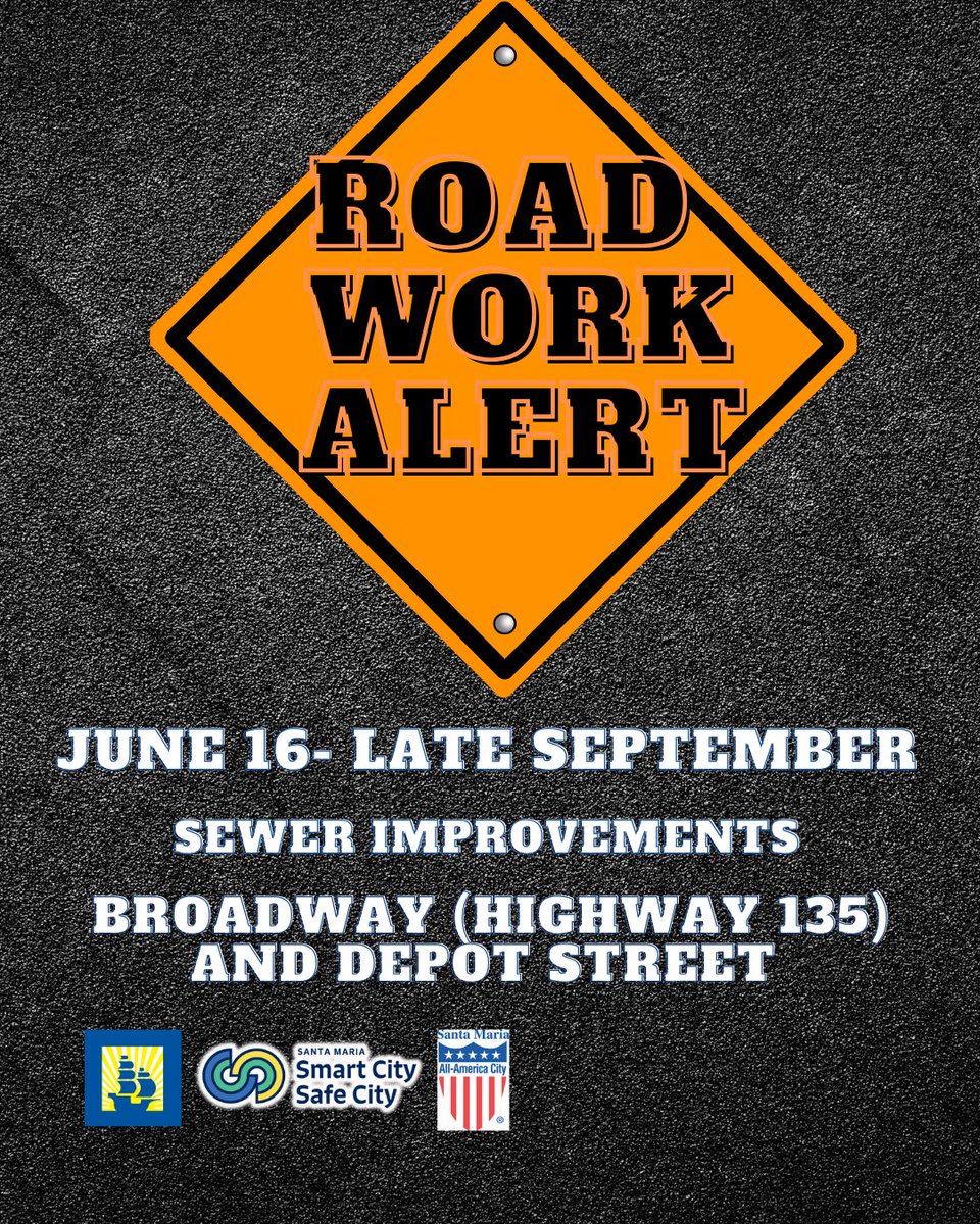 City_SantaMaria's tweet image. Drive slowly 🚧
The City has contracted with R. Baker, Inc. for this $1.5 million project.
👉Questions (805) 925-0951 extension 2225
---
Conduce despacio 🚧
La Ciudad ha contratado con R. Baker, Inc. para este proyecto de $ 1.5 millones.