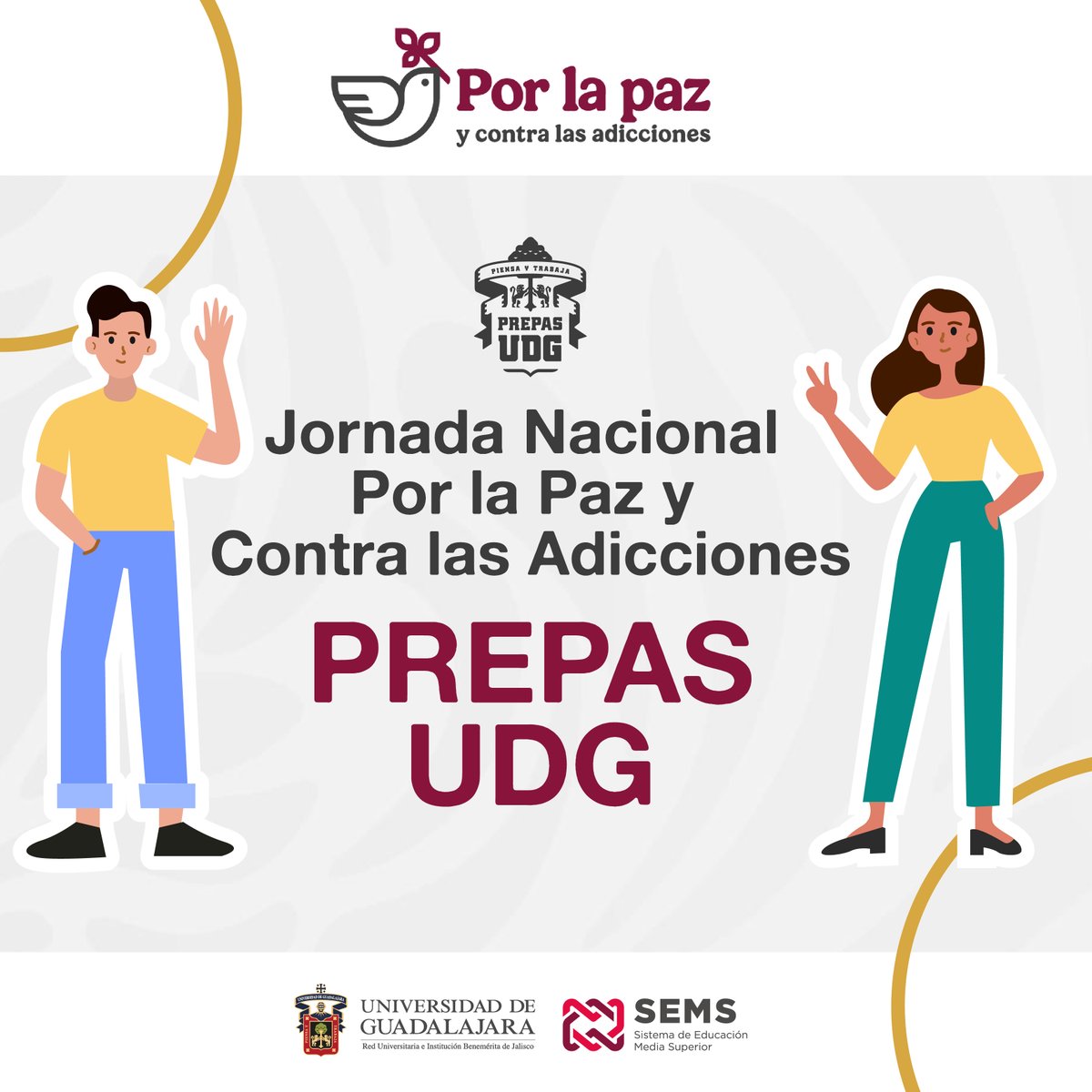 Si tu comunidad de Prepas UDG participó en la Jornada Nacional por la Paz y Contra las Adicciones, ¡Comparte las imágenes! Usa los hashtags: #MaratonesPorLaLectura, #PazCulturayDeporte, #ElFentaniloTeMata y #JornadaPorLaVidaYContraLasAdicciones.

Etiqueta a la <a href="/SEP_mx/">SEP México</a>.