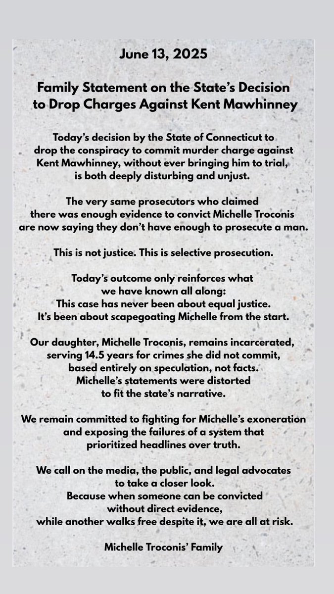 cucu811's tweet photo. @michelletrocon1 Family Statement 
#MichelleIsInnocent https://t.co/VuDBCDVABo