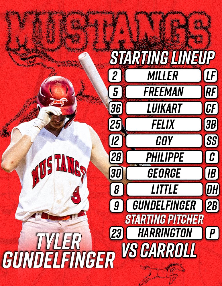 theSJmustangs's tweet photo. Aron Harrington takes the mound as the Mustangs take on the Carroll Merchants

Gates open at 5:30 p.m. 
First pitch at 7:00 p.m. https://t.co/0G0QdiqJgX