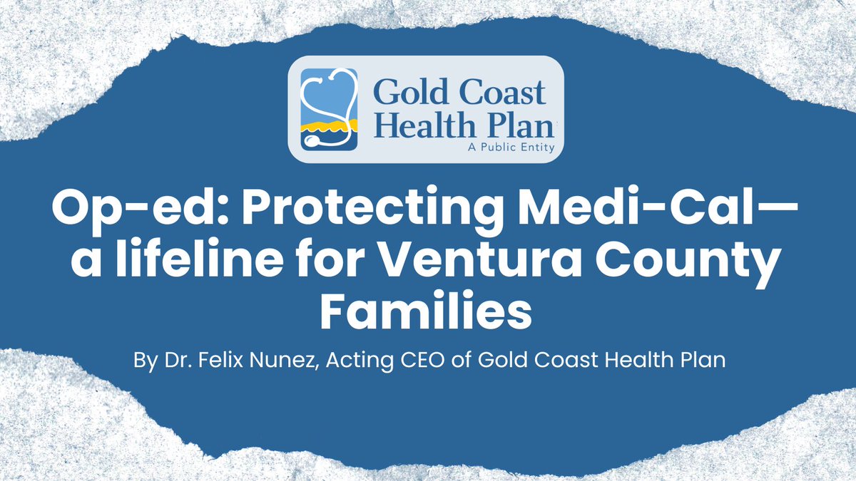 "Medi-Cal is more than a safety net for the poor and vulnerable members of our community- it's part of the critical health care infrastructure that supports our entire community,” said Gold Coast Health Plan CEO Dr. Feliz Nunez
#MedicaidMatters

Read here: bit.ly/42mCC52