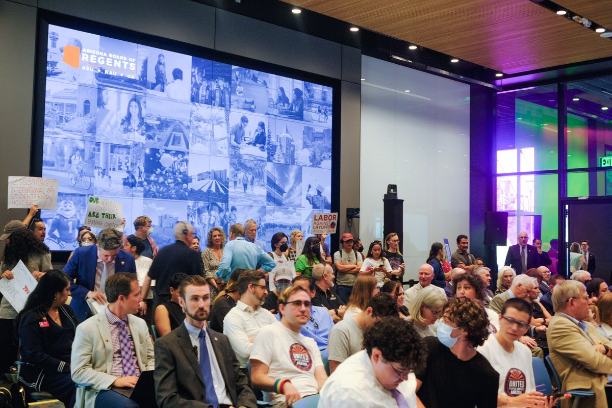 Yesterday we held a rally at and spoke out during the <a href="/AZRegents/">Arizona Board of Regents</a> meeting at the University of Arizona. Thank you to the union members, community supporters, and higher ed workers that showed up and showed out to advocate for better working and learning conditions on campus.