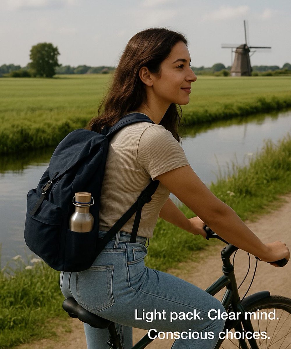 From Limburg hills to Utrecht trails— 🧺 homemade snacks 🚲 one secondhand backpack 💧 a reusable bottle No waste. No rush. Just slow steps and open skies. #PackPurposefully #MindfulTravel #GreenRoutes