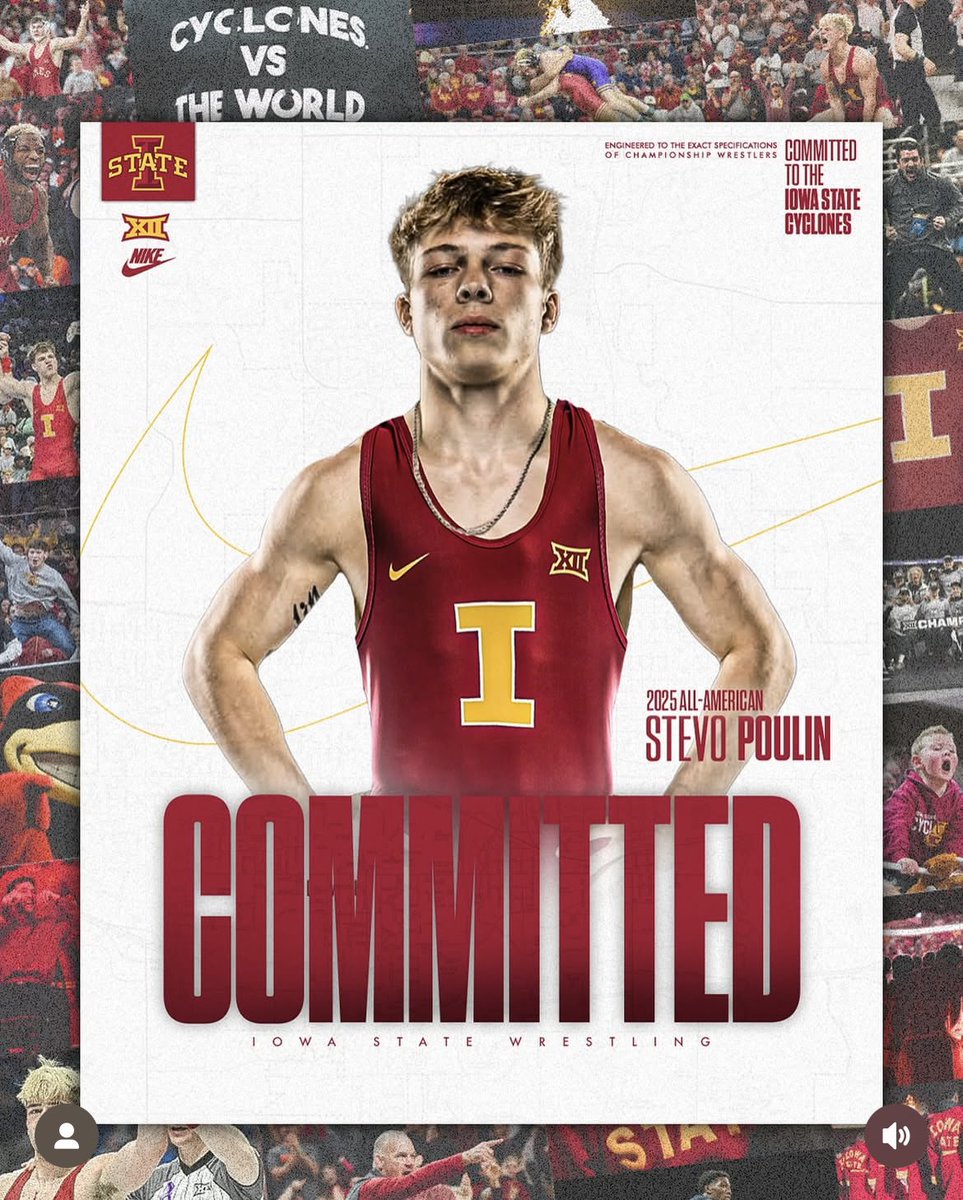 Stevo Poulin commits to Iowa State following the departure of longtime head coach and New York legend Troy Nickerson. 

Poulin is a 2025 All-American, having placed 8th after making it to the blood round in 2023 and 2024.

One last dance for Stevo.