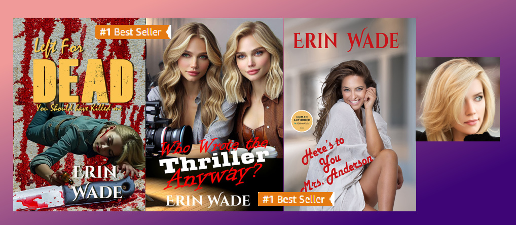#IAN1 Author Promotion (@ian_authorpromo) on Twitter photo Erin Wade is the #author of 35 #1 Bestsellers
"Left for Dead: You should have killed me" #LGBT #action #adventure
"Who Wrote the Thriller Anyway?" #psychologicalthriller
"Here's to You Mrs. Anderson" #lesbian #suspense
independentauthornetwork.com/erin-wade.html
#amreading <a href="/ErinWadeAuthor/">Erin Wade - Author</a> #goodreads Erin Wade is the #author of 35 #1 Bestsellers
"Left for Dead: You should have killed me" #LGBT #action #adventure
"Who Wrote the Thriller Anyway?" #psychologicalthriller
"Here's to You Mrs. Anderson" #lesbian #suspense
independentauthornetwork.com/erin-wade.html
#amreading <a href="/ErinWadeAuthor/">Erin Wade - Author</a> #goodreads