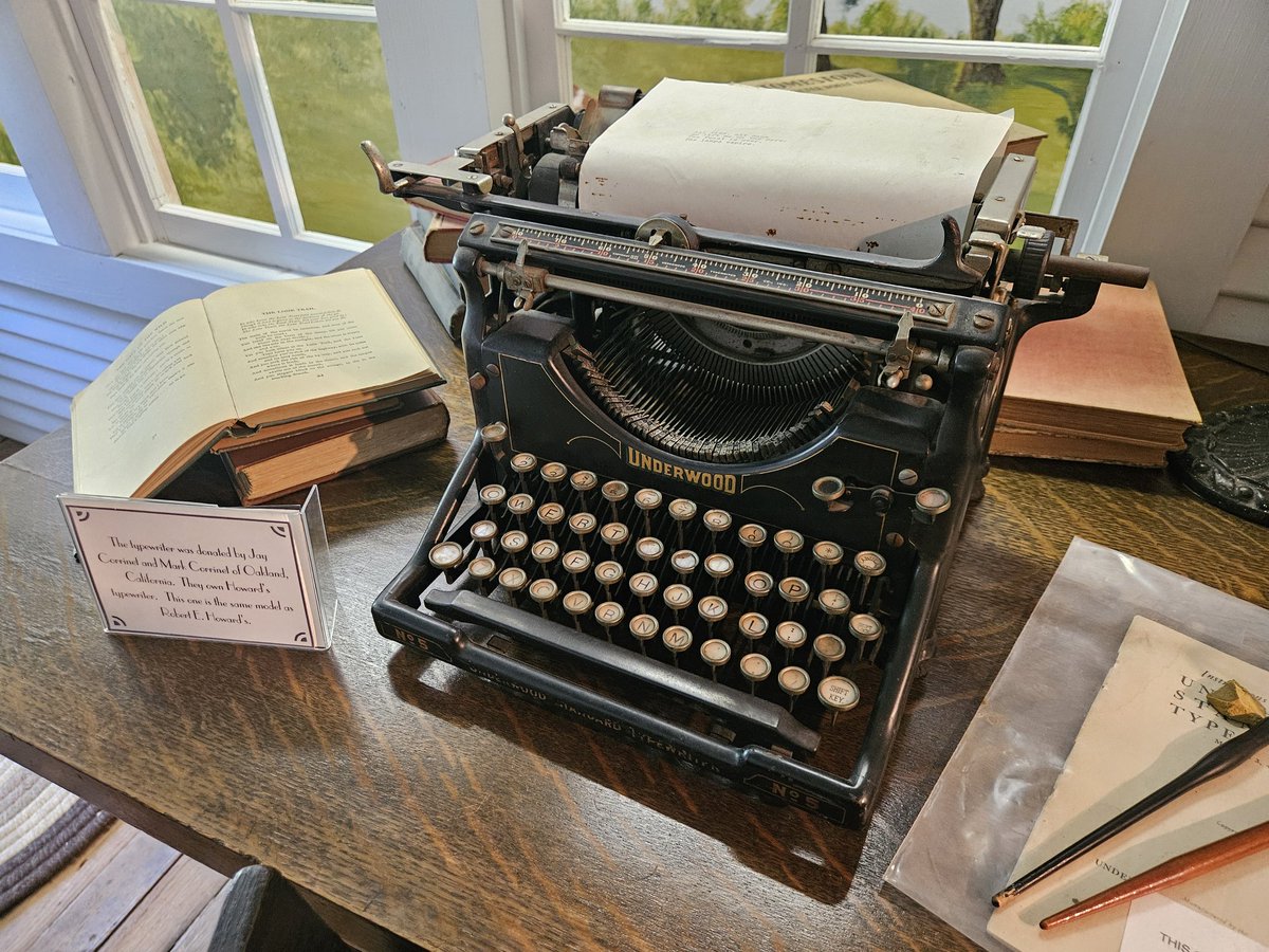 That is Robert E. Howard's writing desk.

It's amazing to think of how many lives and worlds began with this desk.
