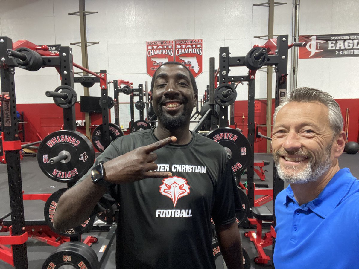 CoachRoss_FB's tweet image. South Florida is as talented as ever. Great catching up with my guy @CoachBaz561
Upgraded weight room at Jupiter. Christian is pretty sweet.”, probably part of the reason they keep getting better.
#OnlyTheTough