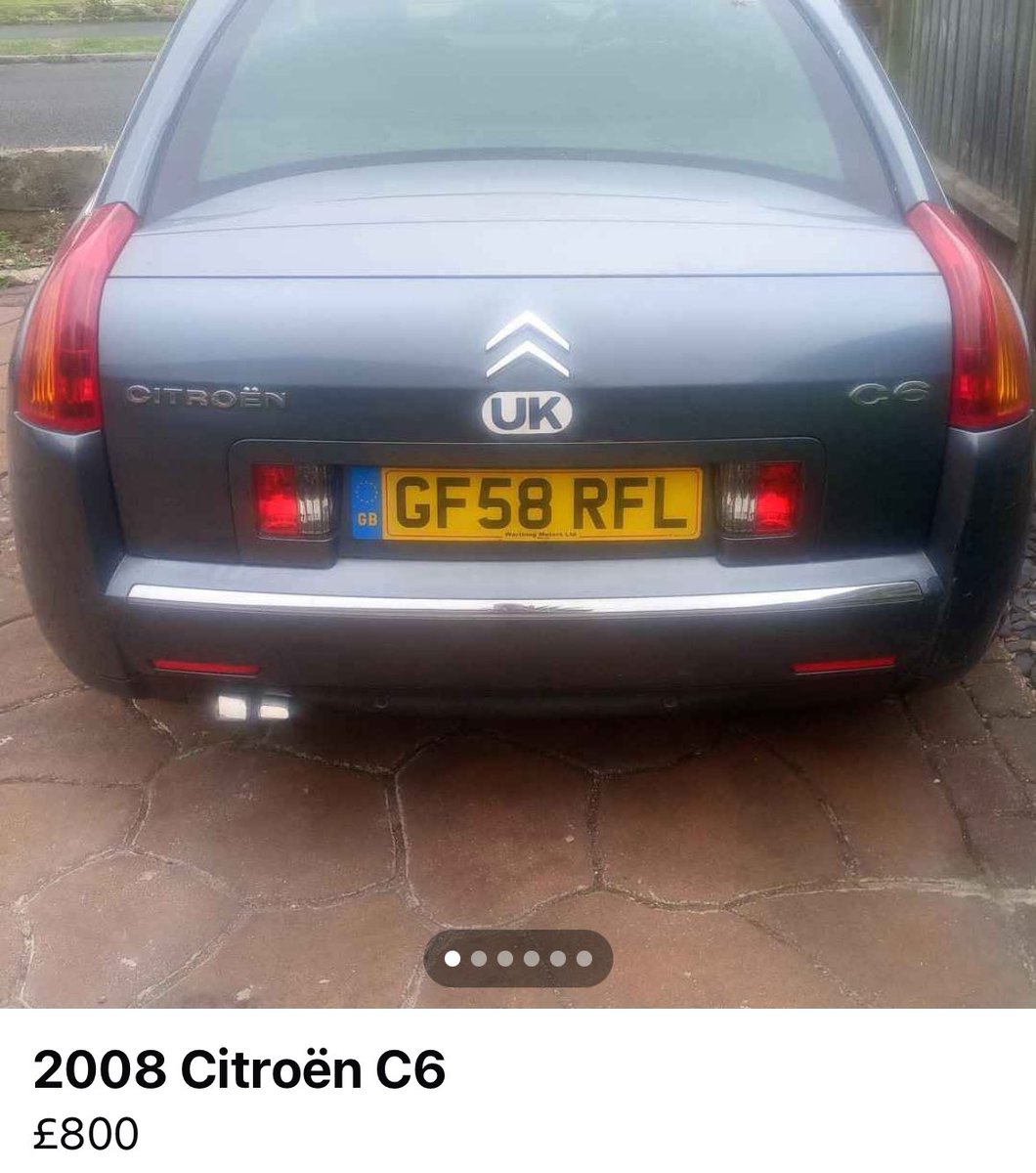 French Car Friday and £800 gets you a Citroen C6 in need of a MOT. facebook.com/share/1DcxAMg9…