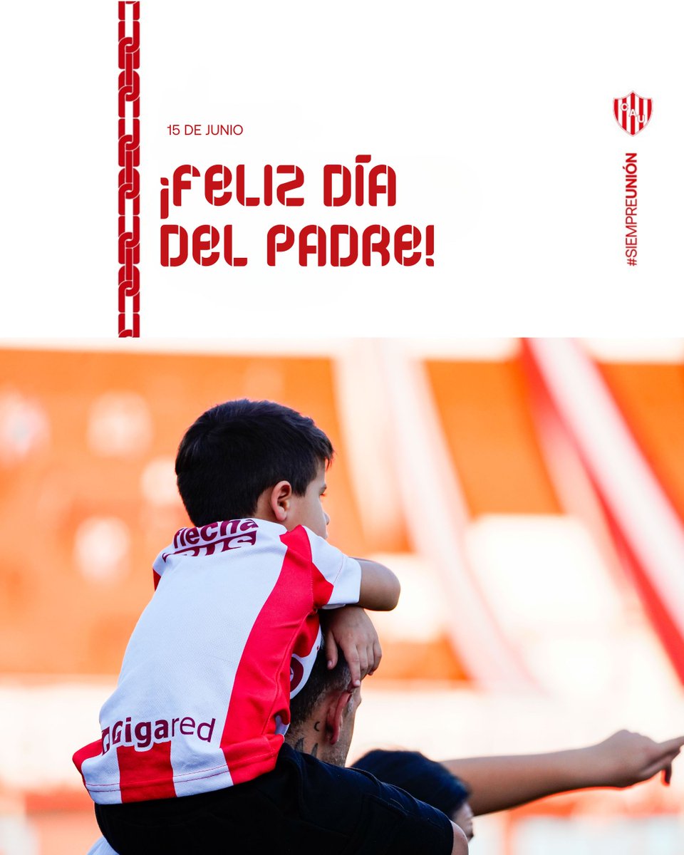 clubaunion's tweet photo. Hoy celebramos a los que enseñan a amar estos colores desde la cuna. A los que nos llevaron por primera vez al 15 de Abril, y nos mostraron que ser de Unión es para toda la vida.
❤️ El legado tatengue se hereda con el corazón. 

¡Feliz Día del Padre, Tatengues! 🔴⚪️
#SiempreUnión 🇦🇹