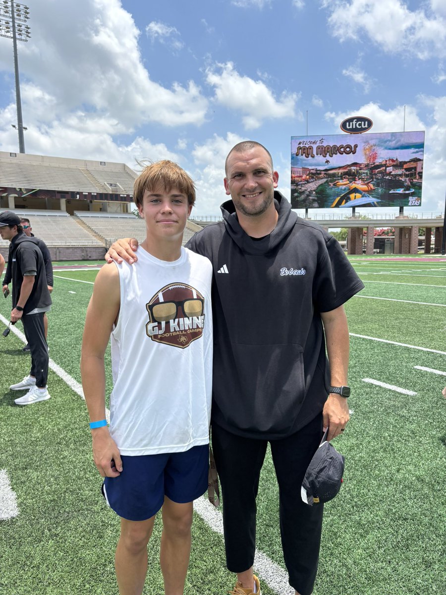 NateJCarrier3's tweet image. I had a great day at @TXSTATEFOOTBALL
I was able to make it into the field goal finals with a 47 yarder and my best punt of the camp had a hang time of 4.42 馃張
Thank you @CoachTBurns for an amazing camp!
@GJKinne @CMKicking
@CyRanchFB @WRAB50 @Coach_Ware @CoachScottTX