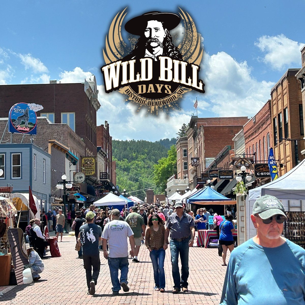 What a turnout for the first day of the Downtown Art Festival here at Wild Bill Days! Main Street is packed and so is Dock Dogs over in the History &amp; Info Center lot! #DeadwoodSD #WBD2025 #weekendfun #familyfun #livemusic #Visit #Awesome #wildwest #free #dockdogs #summerevents