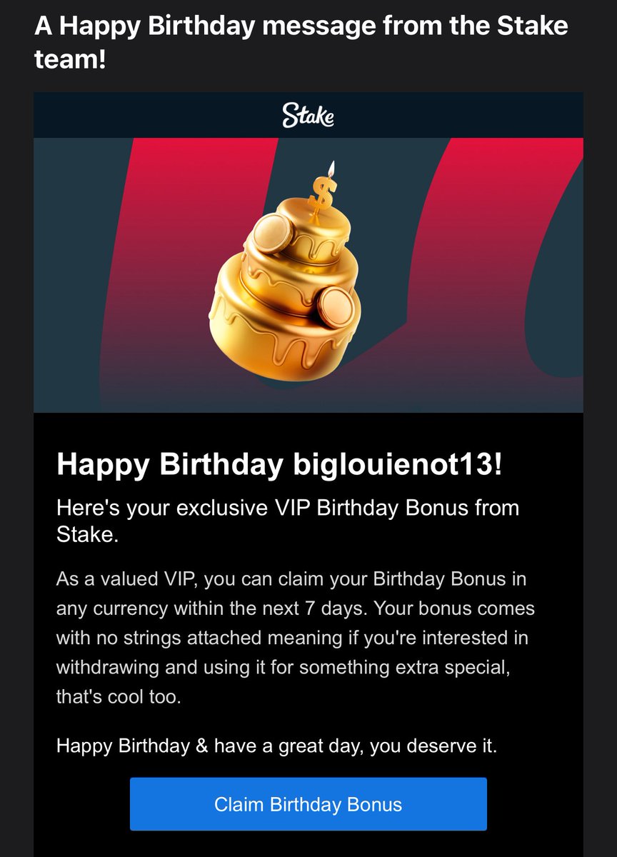LouieDi13's tweet photo. Stake gave me 3500$ birthday gift  🎁 

Thanks @Stake ❤️❤️❤️ https://t.co/UQkof8VW2c