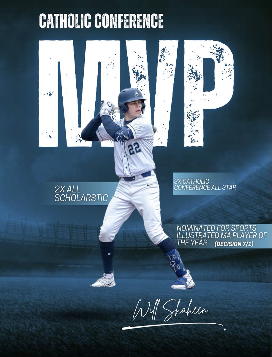 A huge congratulations to Will Shaheen on being named Catholic Conference MVP. A true leader and hardworker nobody deserves this honor more than him. Let’s Go Will !! #22