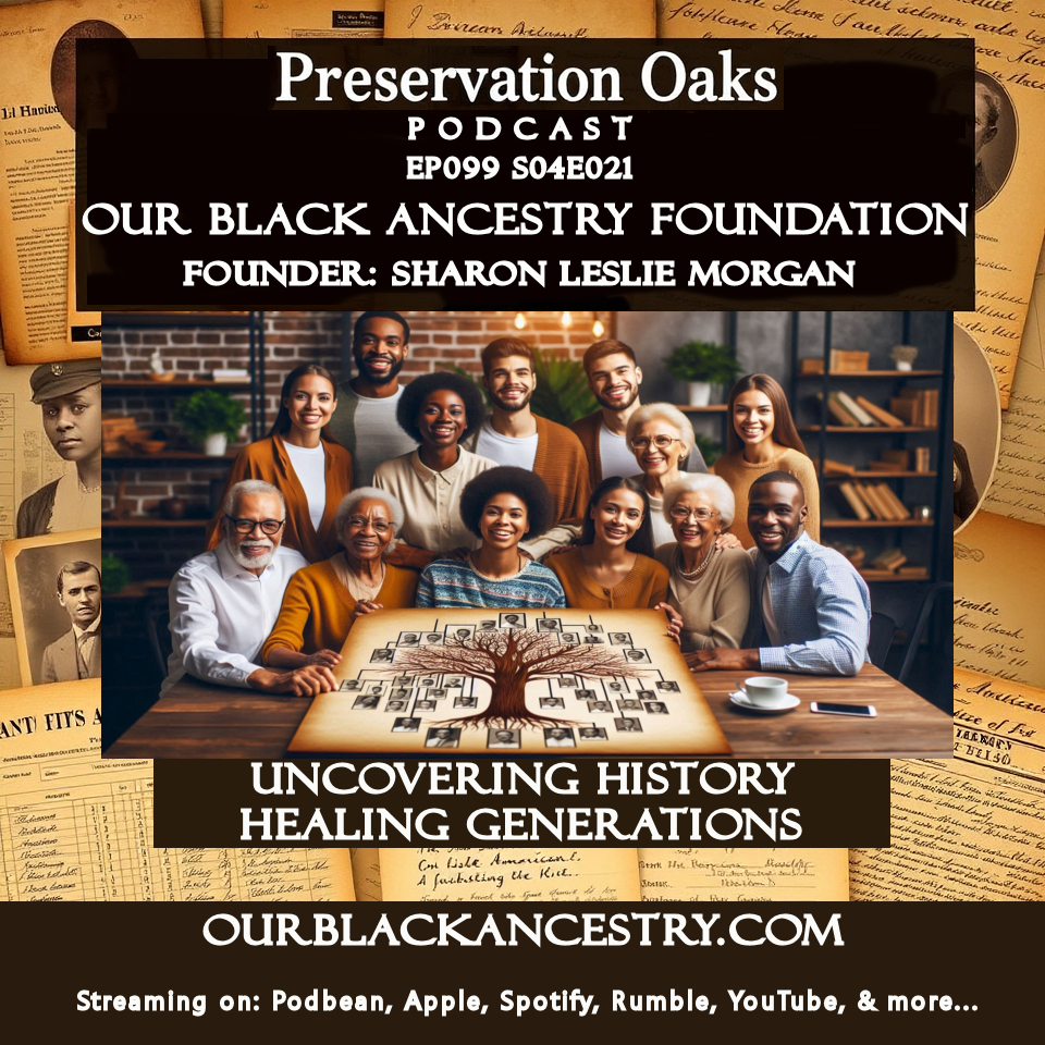 Interested in #BlackHistory? Listen to this #PreservationOaks #Podcast featuring the Founder of the Our Black Ancestry Foundation!
Enjoy listening at: preservationoaks.podbean.com or wherever you get your favorite podcasts
#Macon #Mississippi #AfricanAmerican #genealogy