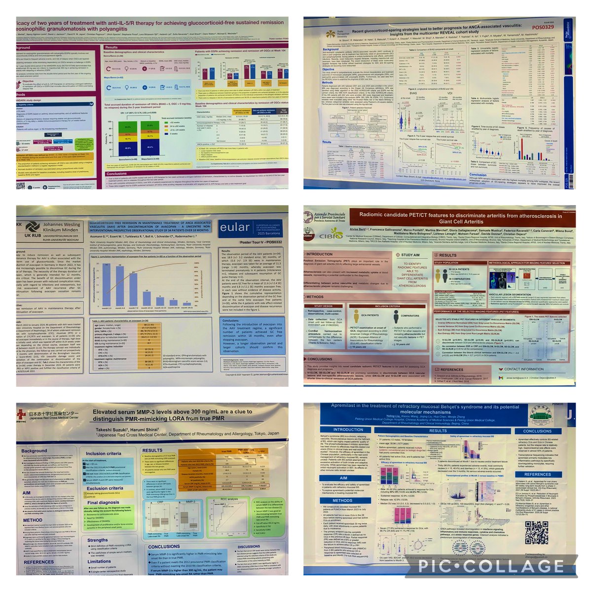 Sim_Orizon's tweet image. 🧠🫀From EGPA to GCA and ANCA-AAV: exciting insights from poster tours at #EULAR2025!
🧪GC-sparing, PET/CT radiomics,avacopan, OCT biomarkers &amp; MMP-3 for PMR-mimics,vasculitis research is evolving fast.
🔍Science meets clinical relevance!
#Vasculitis #Rheumatology #EGPA #GCA #AAV