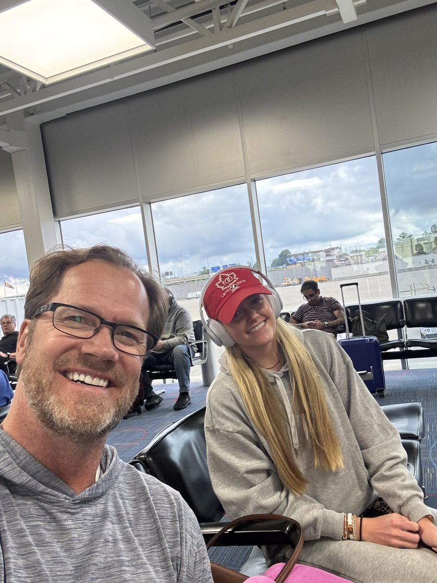This young lady makes the flight delays way better as we try to head to Game 5 of the #StanleyCup Final in Edmonton.