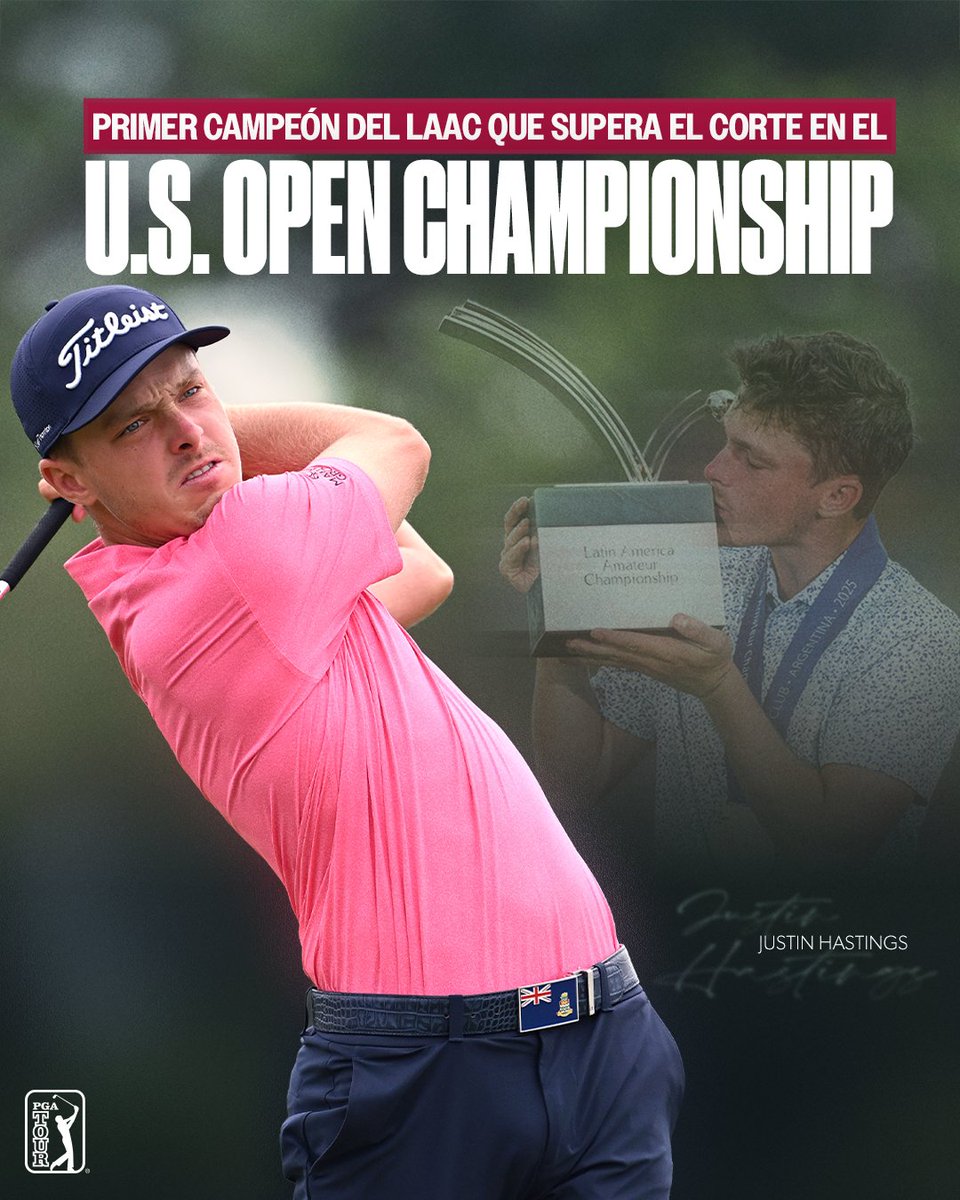 ¡Justin Hastings hace historia en Oakmont! 🇰🇾💪

El campeón del <a href="/LAAC_Golf/">Latin America Amateur Championship</a> 2025 es el primer jugador de Islas Caimán que participa del @USOpenGolf.

Además, es el primer campeón del Latin America Amateur Championship que supera el corte en este major desde que el campeonato