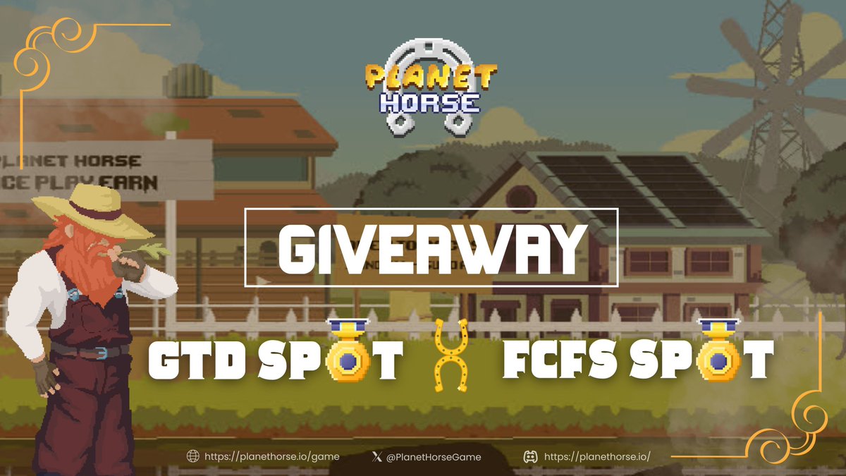 loquacious.ron (@loquadff) on Twitter photo Giving away 3 GTD and 5 FCFS spots for <a href="/PlanetHorseGame/">Planet Horse</a>
How to enter:
- Follow <a href="/PlanetHorseGame/">Planet Horse</a> & <a href="/loquadff/">loquacious.ron</a>
- Like & RT this post
- Comment your wallet address
- Tag 3 friends
- Join the Discord: discord.gg/7beqNeRK Giving away 3 GTD and 5 FCFS spots for <a href="/PlanetHorseGame/">Planet Horse</a>
How to enter:
- Follow <a href="/PlanetHorseGame/">Planet Horse</a> & <a href="/loquadff/">loquacious.ron</a>
- Like & RT this post
- Comment your wallet address
- Tag 3 friends
- Join the Discord: discord.gg/7beqNeRK