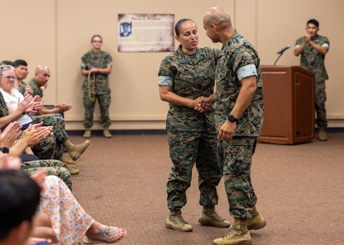 Pacific Marines (@pacificmarines) on Twitter photo Honoring Service, Embracing New Leadership​
Sgt. Maj. Jorge L. Ortiz relinquishes authority as SgtMaj of HQSVCBN, MARFORPAC to Sgt. Maj. Yohana Contreras during a relief and appointment ceremony today.
📸: Lance Cpl. Hailey Riddle-Chan and Lance Cpl. Roger-junior Annoh | <a href="/USMC/">U.S. Marines</a> Honoring Service, Embracing New Leadership​
Sgt. Maj. Jorge L. Ortiz relinquishes authority as SgtMaj of HQSVCBN, MARFORPAC to Sgt. Maj. Yohana Contreras during a relief and appointment ceremony today.
📸: Lance Cpl. Hailey Riddle-Chan and Lance Cpl. Roger-junior Annoh | <a href="/USMC/">U.S. Marines</a>