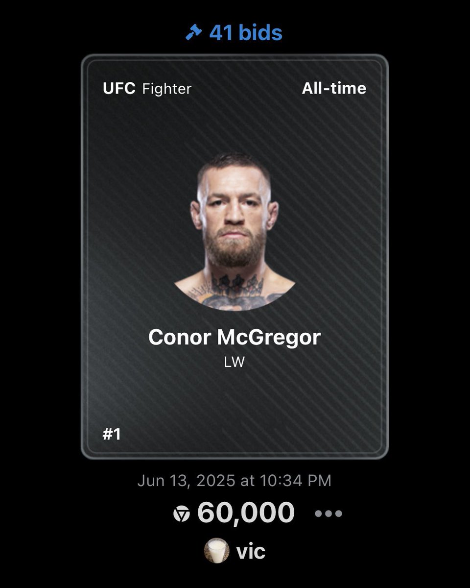 Conor McGregor’s Serial #1 just sold for 60,000 Rax 🤯