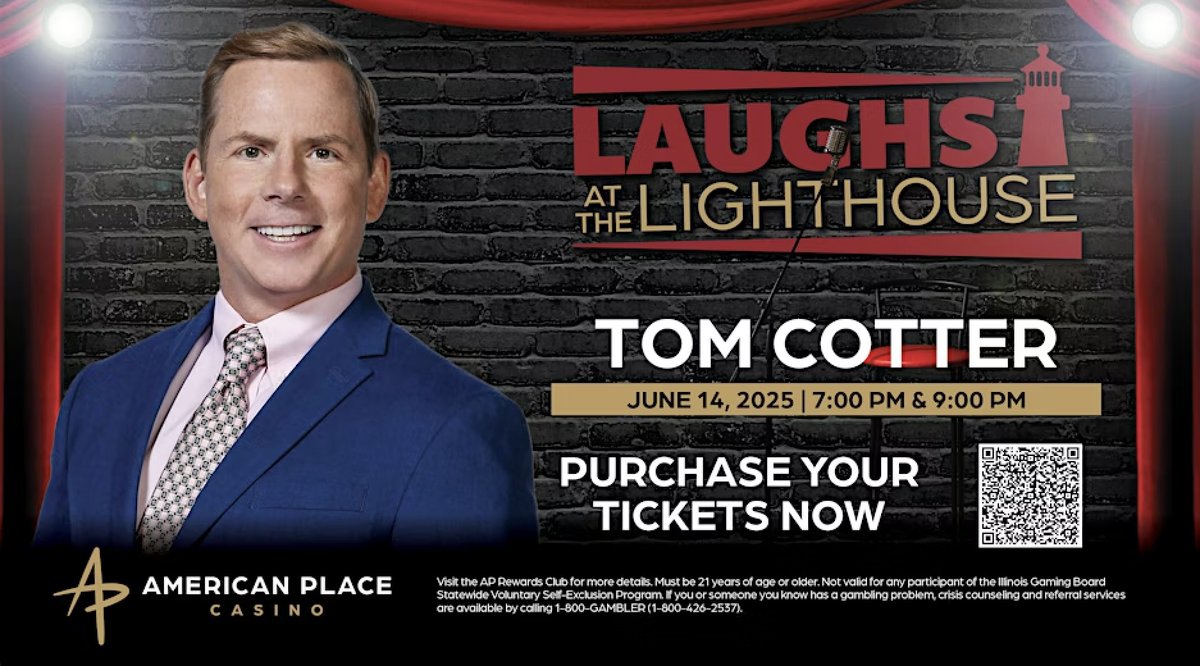 Tom Cotter (@tomcottercomic) on Twitter photo Saturday, June 14th I'm performing <a href="/AmericanPlaceIL/">American Place Casino</a> Laughter, booze & gambling...the triple crown. Saturday, June 14th I'm performing <a href="/AmericanPlaceIL/">American Place Casino</a> Laughter, booze & gambling...the triple crown.
