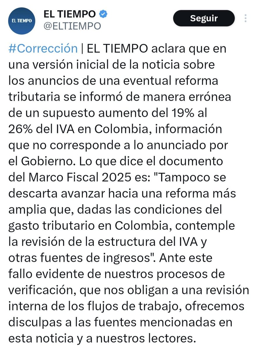 ¡Gracias a nosotros, activistas políticos y comunicadores alternativos, le tumbamos la mentira a <a href="/ELTIEMPO/">EL TIEMPO</a>!

Por eso es que hay quienes nos tildan de "sicarios digitales" injustamente, porque hacemos política y le contamos a la gente las cosas de manera responsable. ✊🏻🇨🇴