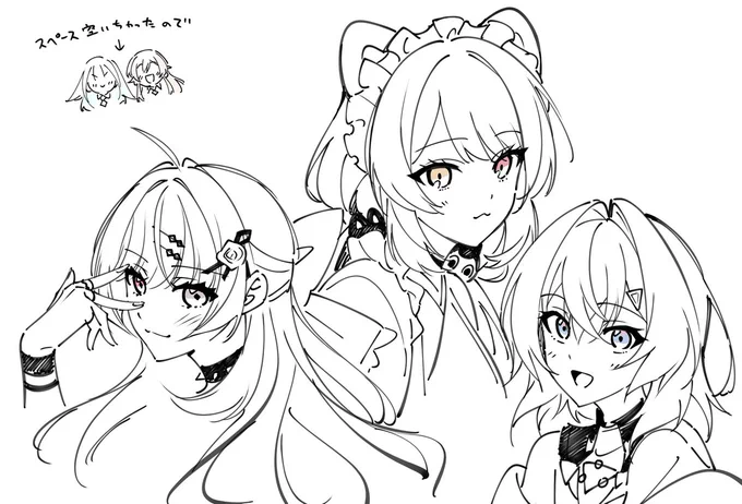 普段描かないライバーも少し描けて楽しかったという落書き(ペーパーで一瞬だけ出た❤️‍🔥) 