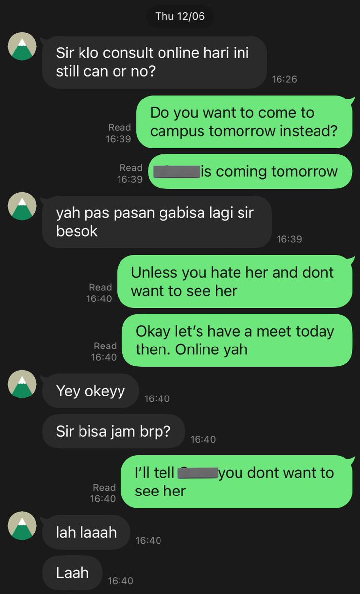 Meanwhile this is how my students ask for consultations…