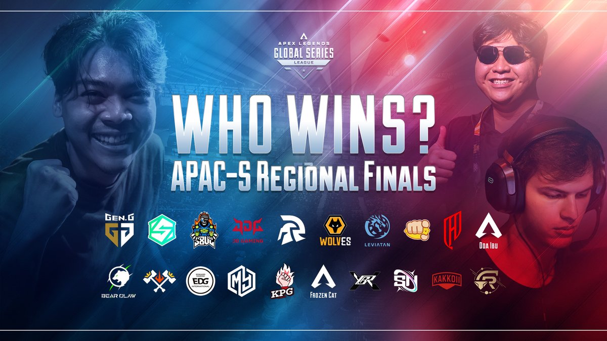 im_b_rad (@im_b_rad_ttv) on Twitter photo 🚨 WHO WINS APAC SOUTH?! 🚨
#ALGS Regional Finals kicks off today. Who you got winning? And in how many games?
Favourites have to be <a href="/geng_gold/">Gen.G Gold</a> & <a href="/VeryKuaiGaming/">VK Gaming</a> after dominating Split 1!! Or maybe <a href="/AlQadsiahES/">AlQadsiah Esports</a> gets back to ALGS Open form?
<a href="/S8ulesports/">S8UL</a> & <a href="/JDGaming/">JDG Esports</a> turned it on 🚨 WHO WINS APAC SOUTH?! 🚨
#ALGS Regional Finals kicks off today. Who you got winning? And in how many games?
Favourites have to be <a href="/geng_gold/">Gen.G Gold</a> & <a href="/VeryKuaiGaming/">VK Gaming</a> after dominating Split 1!! Or maybe <a href="/AlQadsiahES/">AlQadsiah Esports</a> gets back to ALGS Open form?
<a href="/S8ulesports/">S8UL</a> & <a href="/JDGaming/">JDG Esports</a> turned it on
