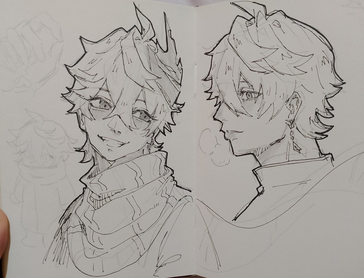 ilya_archive's tweet photo. Got to speak on a forum yesterday, so much fun. Think I overused my voice, I dont think the ice cream last night helped either. Woke up w a sore throat that dont go away even after a gallon of water. And now I'm also coughing :(

Anyway here's random Childes on my sketchbook https://t.co/WV1t4GZhsv
