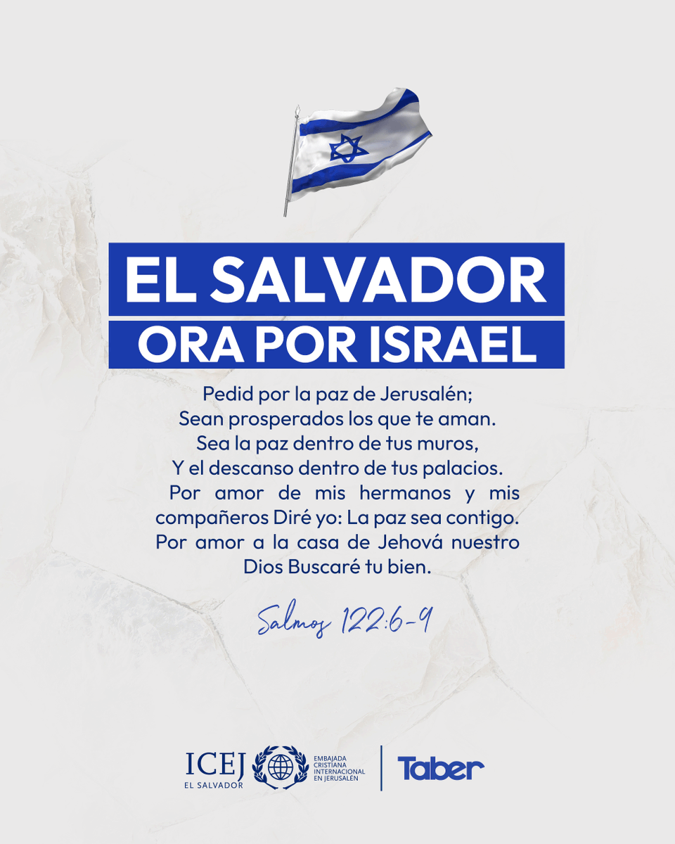 tabercentral's tweet photo. Estamos orando por la paz de Israel. 🇮🇱
Que el Señor guarde sus fronteras, consuele a su pueblo y cumpla sus promesas. https://t.co/j2Jk7WZmfq