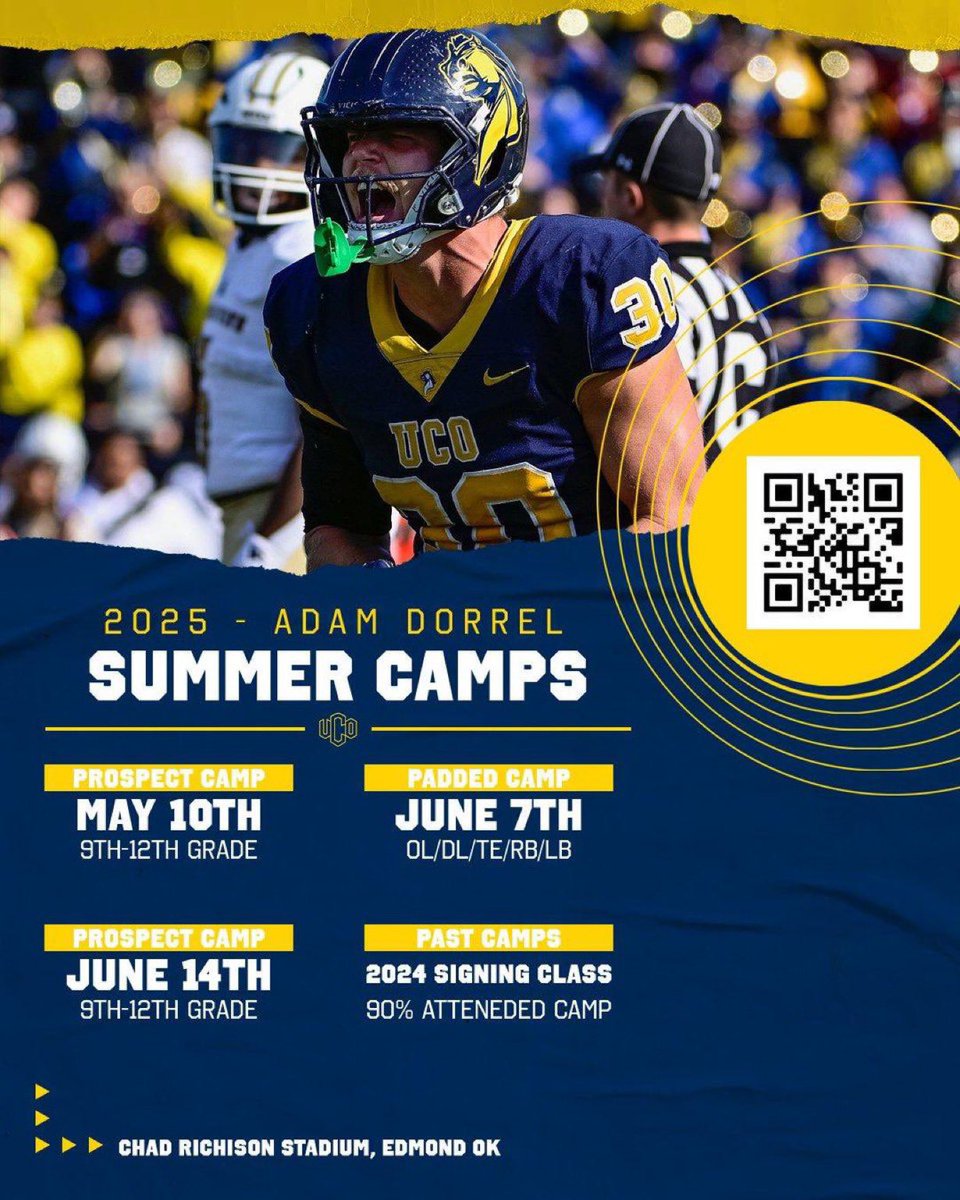 I’ll be attending the University of Central Oklahoma camp Saturday June 14th, I’m excited to show what I can do and learn from the coaching staff. #rollchoss #AATB <a href="/Coach_TPearson/">Thomas Pearson</a> <a href="/king_doerue/">King Doerue</a> <a href="/derek_galt/">Derek Galt-Tascosa HS</a> <a href="/THS_FB/">Tascosa Football</a>