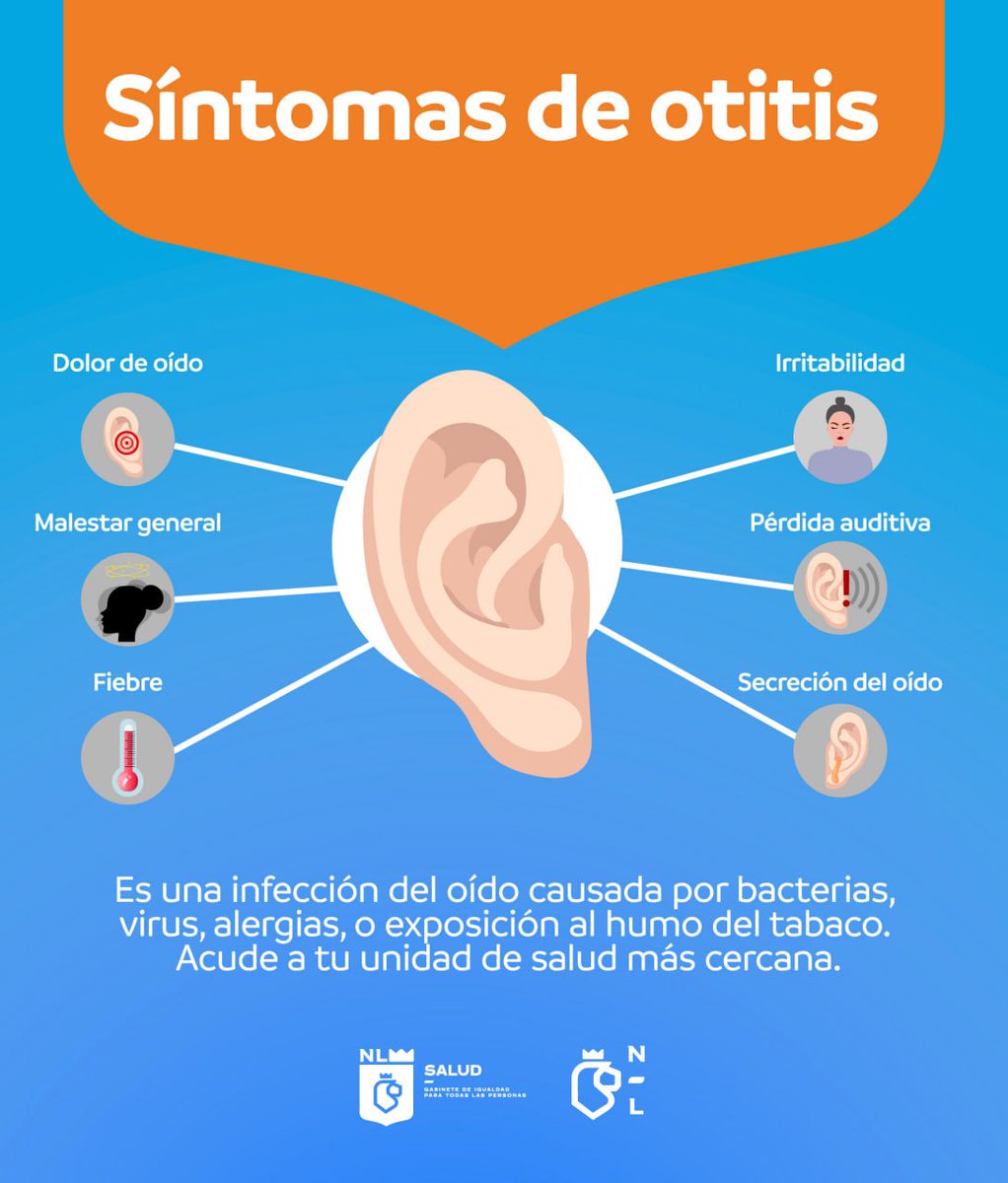 ¿Dolor de oído, zumbido o sensación de oído tapado? Podría ser otitis. 👂🔥
Una infección común que, si no se atiende a tiempo, puede causar complicaciones.
No te automediques y acude a tu unidad de salud más cercana.

Tu salud auditiva importa. 🎧💙
