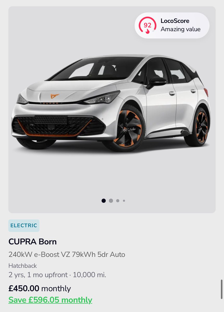 HennersL's tweet photo. @AutoPap That’s effectively the equivalent of a 1+23 lease on a base model Renault 5 coming out at nearly £450/a month, which is a pretty awful deal. Same monthly would get you a top spec 320hp Cupra Born with twice the list price… https://t.co/EFH6o9Yjjb