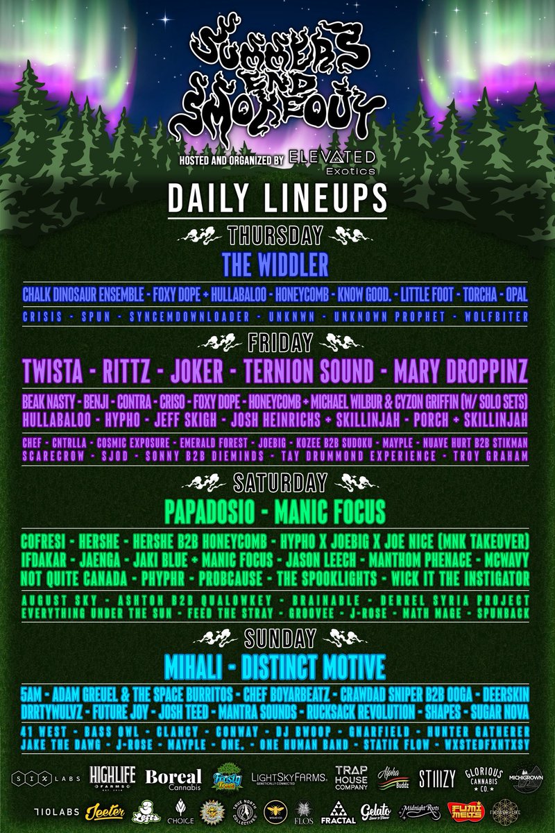 Daily lineup is Live 😎 join us August 7th-10th in Republic, Michigan!