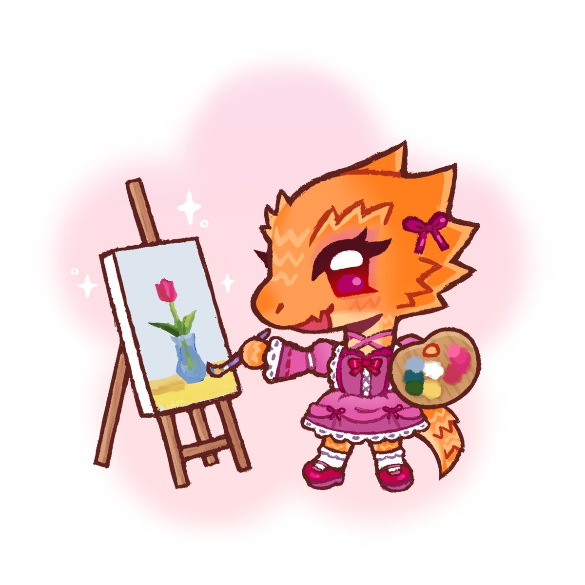 bonus chibi doodle for ffruitbatt on toyhouse 🌷