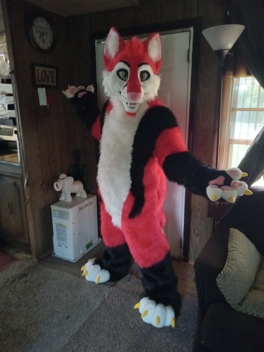It finally happened!!! I did the shit! My 1st born boi, Alto 2.0, has finally arrived. Damn he looks so good and I'm am super overjoyed how he came out!! Thank you @ScreamcrowCreations and <a href="/CamodileCroc/">CamoDile</a> for making this possible. Happy #FursuitFriday !!