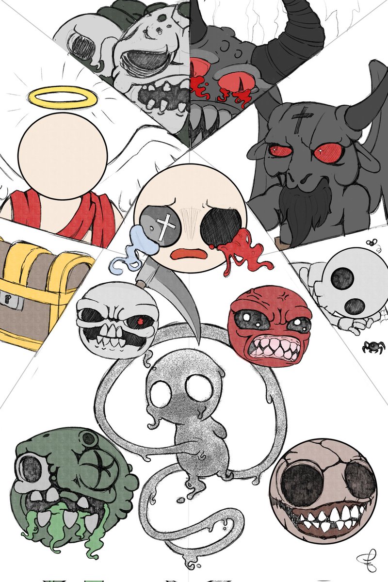 I passed my first year of college!!!! Last wip im posting of this until its done #thebindingofisaac #tboi #WIP #fanart