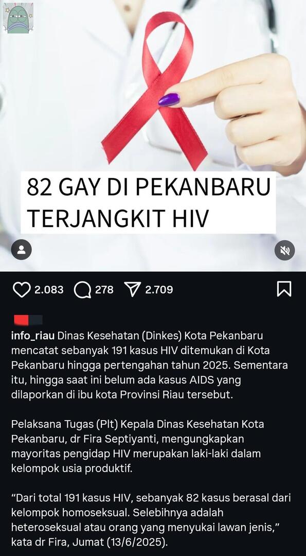 💚 cw // berita hiv
Dari 191 kasus, 82 kasus dari homoseksual berarti 109 dari heteroseksual. Pdhal lbih bnyk klmpok hetero yg hiv tpi knp yg di highlight klmpok homonya aja dah? Dri dlu edukasi ke hetero kurang, pdhal menyumbang bnyk jg akibatnya bnyk yg menyepelekan