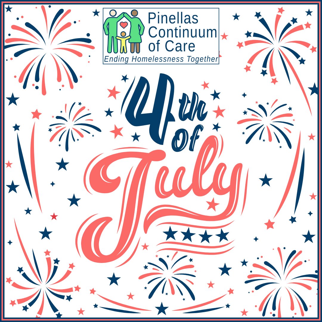 🎇 Happy 4th of July! As we honor our nation’s independence, let’s also work together to ensure that everyone in our community can experience the security and opportunity that true freedom brings.

#EndingHomelessnessTogether #PinellasCoC #IndependenceDay #July4th #4thOfJuly