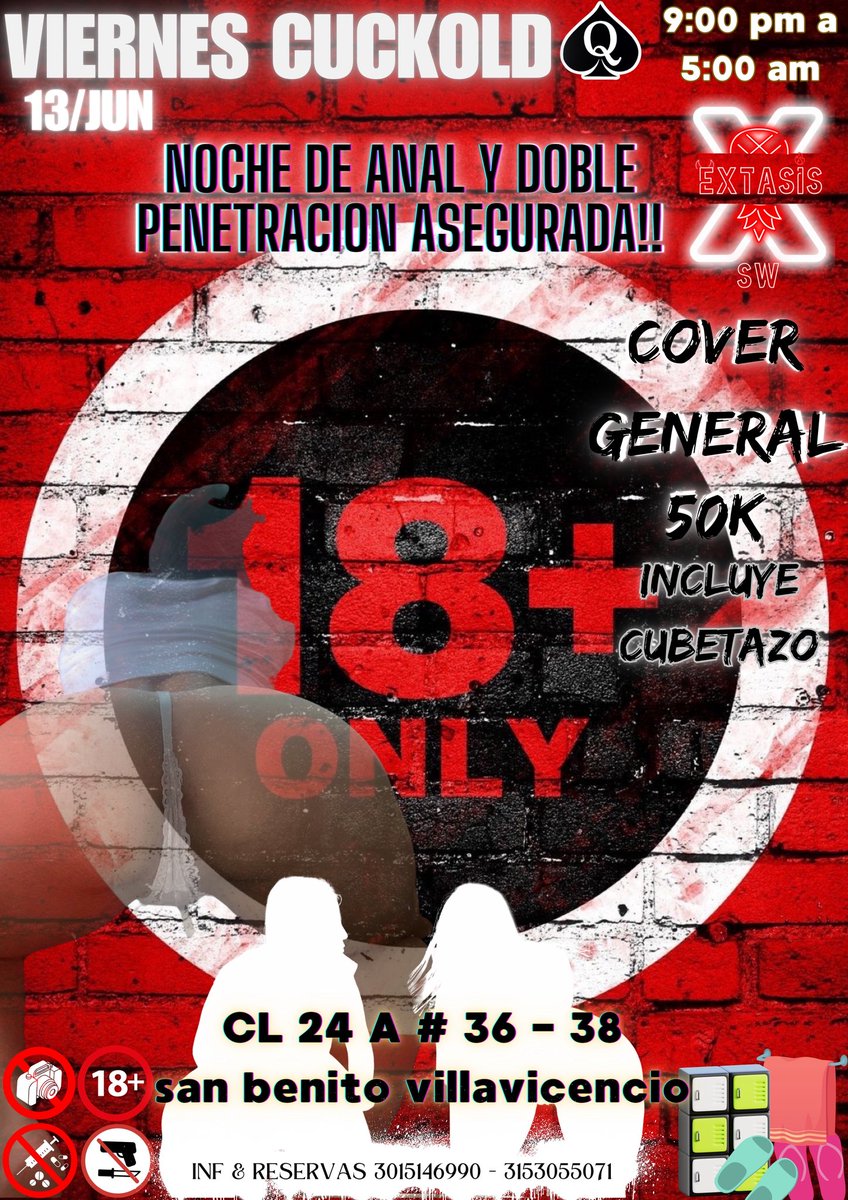 Esta noche nuestro show sexuales van a ser EXTREMOS 🔥

- show de sexo anal ! Una de nuestras chicas hará gang bang a solo anal a todos los participantes 

- nuestra otra chica hará show de lluvia blanca y DOBLE PENETRACIÓN VAGINAL 

HOY HAREMOS 5 GRANDES ORGIAS CON SINGLES