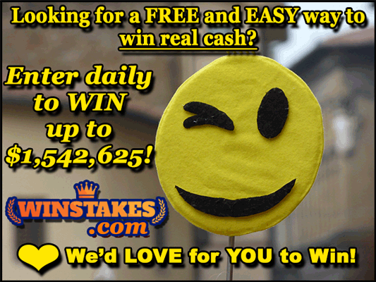 ✔️Keep entering daily: ow.ly/rmRw50W91YS
😍Win up to $1,542,625 Cash 100% FREE!!!
❤️We'd LOVE for YOU to Win!🥰