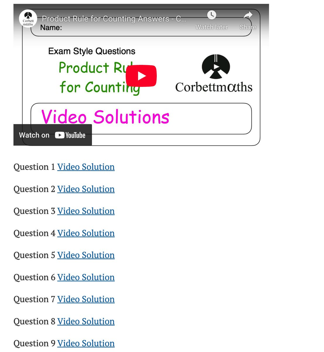 Corbettmaths's tweet image. Product Rule for Counting
🎉 3 brand new questions (now 20 in total!)
✅ Updated answers
🎬 Video solutions (50 minutes in total)
🔗 NEW - direct links to video solutions for each Q
corbettmaths.com/2019/10/17/pro…