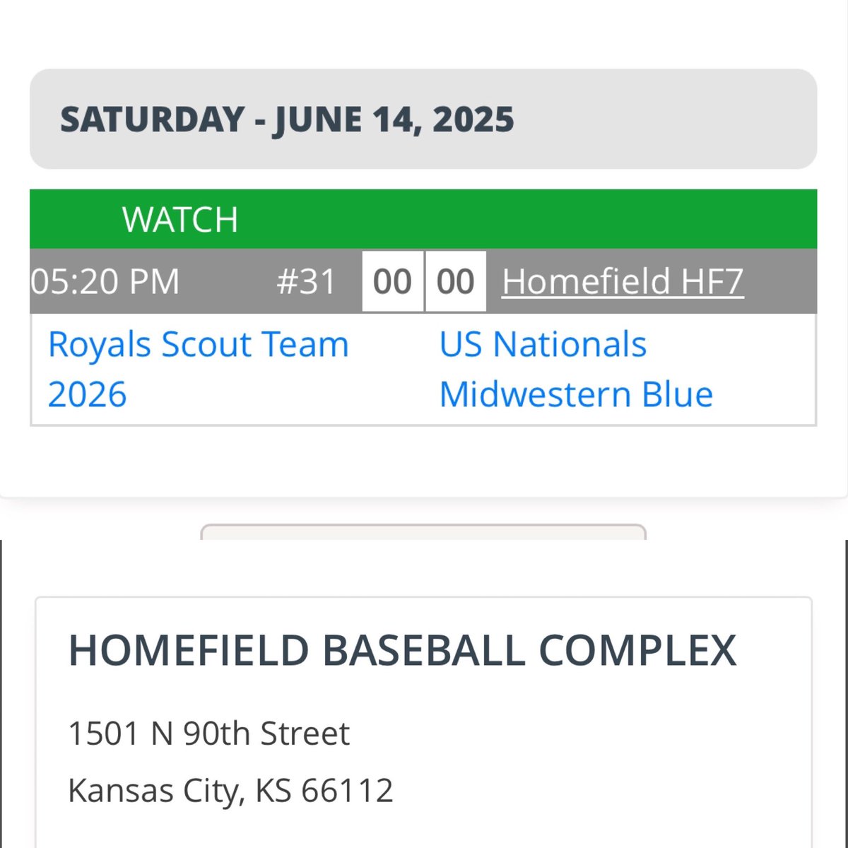 Brayden Davidson (@braydend1017) on Twitter photo Scheduled to start on the mound against the US Nationals Midwestern Blue in Game 4 of pool play in the Prep Baseball KC Summer Championships.
<a href="/PrepBaseballMO/">Prep Baseball Missouri</a> <a href="/RoyalsScoutTeam/">RoyalsScoutTeam</a> <a href="/LNEagleBaseball/">LNHS_Baseball</a> <a href="/pbtscouting/">Prep Baseball Scouting</a> <a href="/ljhatchpb/">LJ Hatch Prep Baseball KC</a> <a href="/PB_Wilk/">Eliott Wilk</a> <a href="/PrepBaseballKC/">Prep Baseball Kansas City</a> <a href="/ColeDuensing_24/">Cole Duensing</a> <a href="/PridePitching/">Pride Pitching</a> Scheduled to start on the mound against the US Nationals Midwestern Blue in Game 4 of pool play in the Prep Baseball KC Summer Championships.
<a href="/PrepBaseballMO/">Prep Baseball Missouri</a> <a href="/RoyalsScoutTeam/">RoyalsScoutTeam</a> <a href="/LNEagleBaseball/">LNHS_Baseball</a> <a href="/pbtscouting/">Prep Baseball Scouting</a> <a href="/ljhatchpb/">LJ Hatch Prep Baseball KC</a> <a href="/PB_Wilk/">Eliott Wilk</a> <a href="/PrepBaseballKC/">Prep Baseball Kansas City</a> <a href="/ColeDuensing_24/">Cole Duensing</a> <a href="/PridePitching/">Pride Pitching</a>
