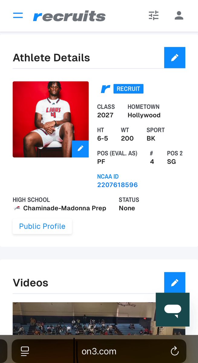 Check my profile @On3Recruits